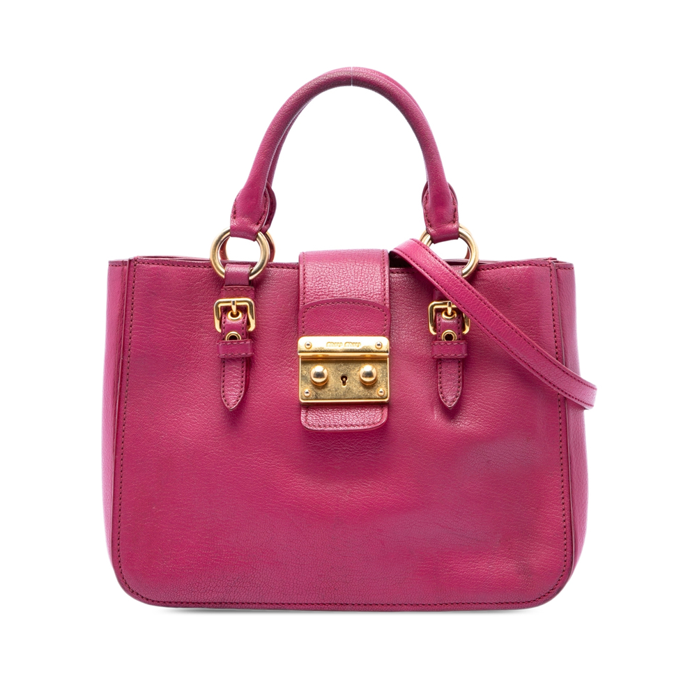 Pre-Loved Miu Miu Goatskin Madras Satchel